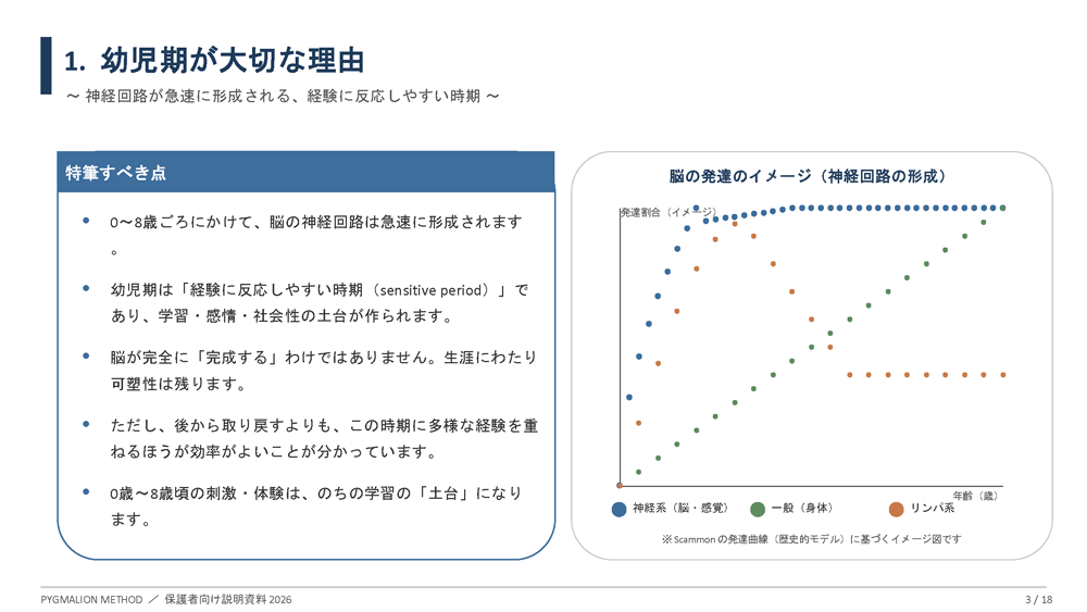 PDF3枚目「1. 幼児期が大切な理由」
